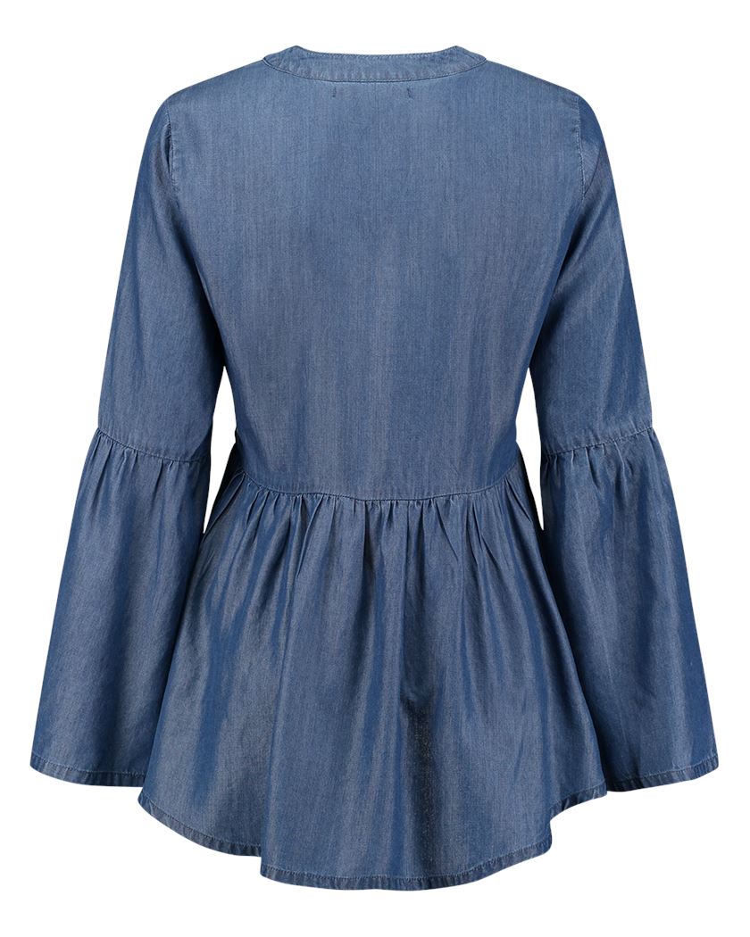 Blouse AAIKO Bernelle Tencel Blauw Spijker | Blue Denim